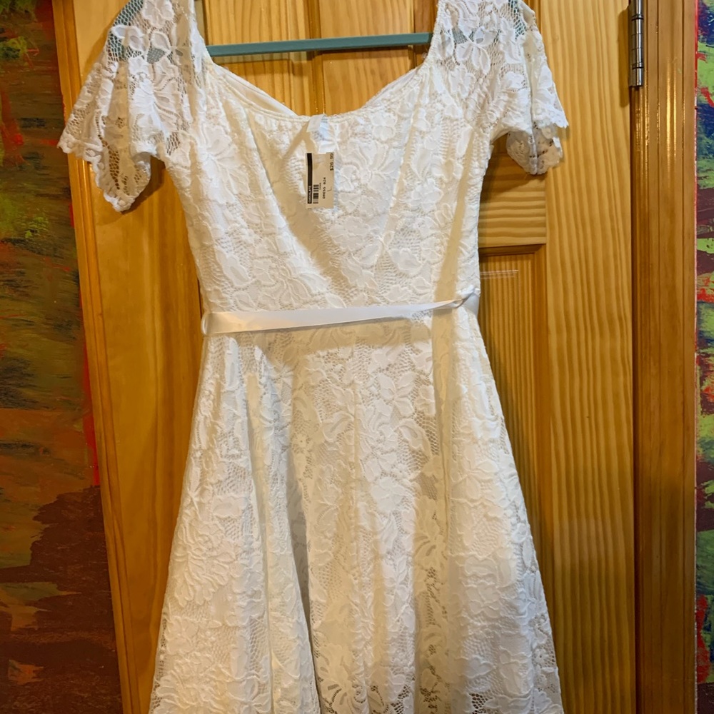 White pouf dress